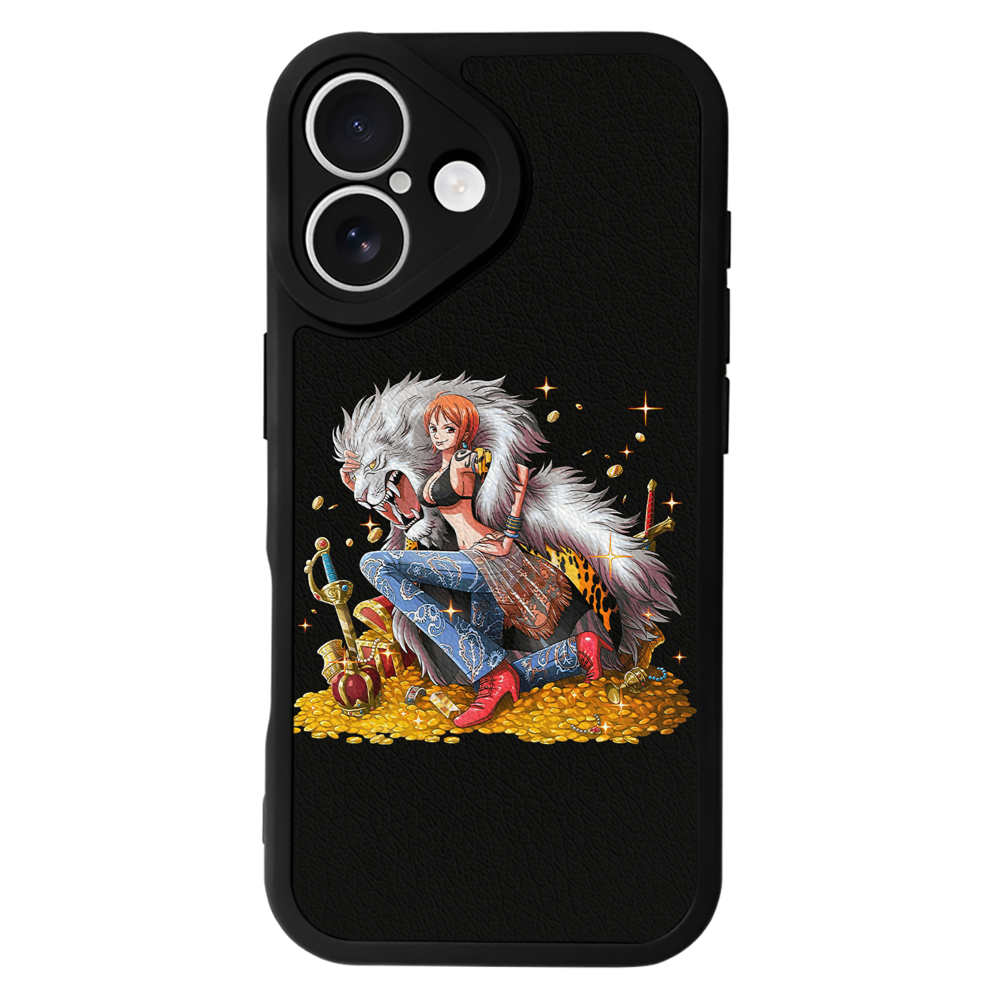 （画像用） ワンピース ナミ ONE PIECE Nami 【iPhone 16シリーズ対応】シリコンスマホケース（レザー調） 材質：シリコン